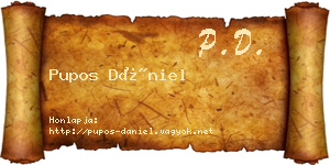 Pupos Dániel névjegykártya